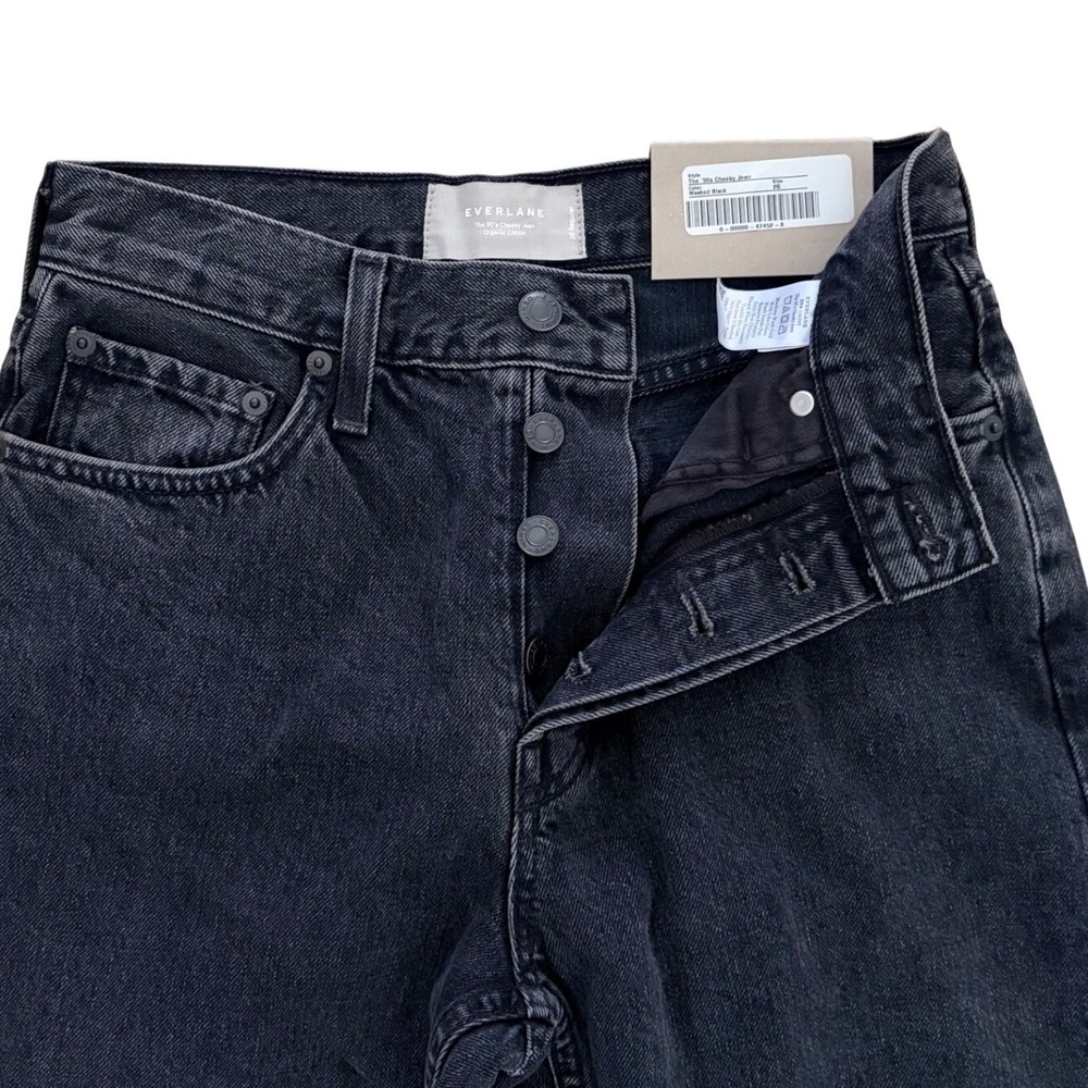 Everlane Jeans The 90s Cheeky Organic Cotton High Rise Washed Black 26 Regular - Picture 3 of 8